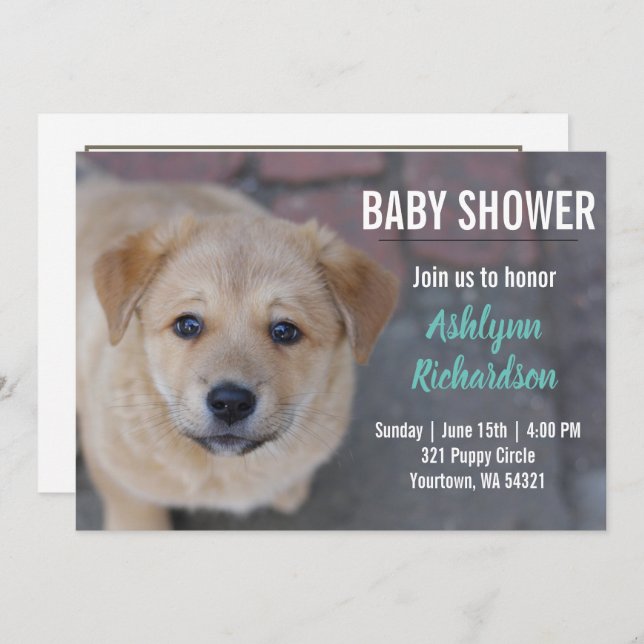 Yellow Lab Puppy Baby Shower Invitation (Front/Back)
