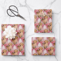 Yellow Lab Puppy Butterfly Animal Pattern 