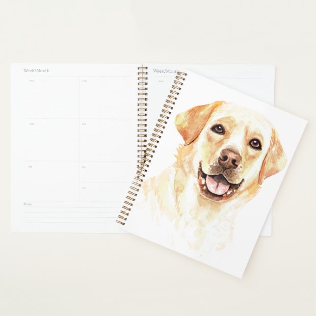 Yellow Lab Puppy Dog Watercolor Labrador Retriever Planner (Display)