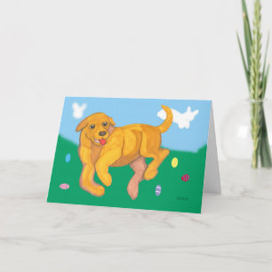 Yellow Lab puppy Easter Holiday Card