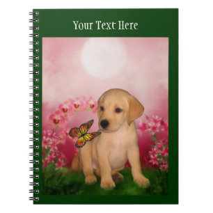 Yellow Lab Puppy Fantasy Dog Art Notebook