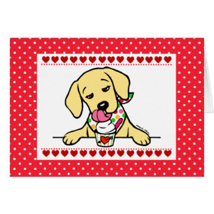 Yellow Lab Puppy Ice Cream Cartoon