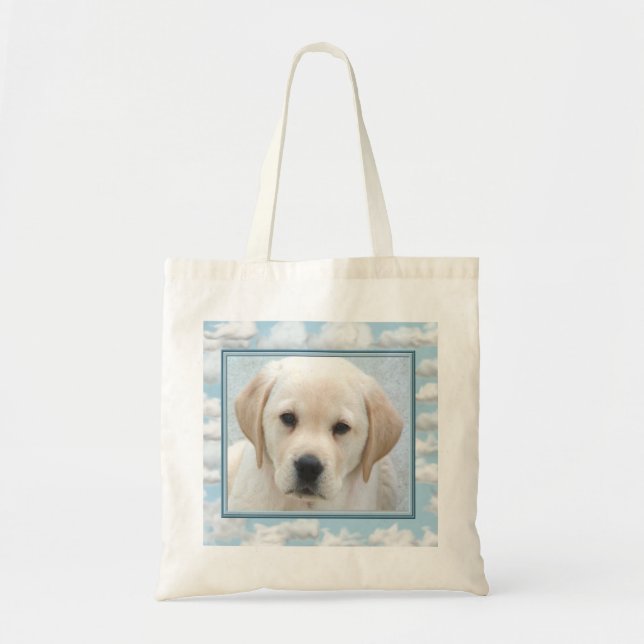 Yellow Lab Puppy Tote Bag (Front)