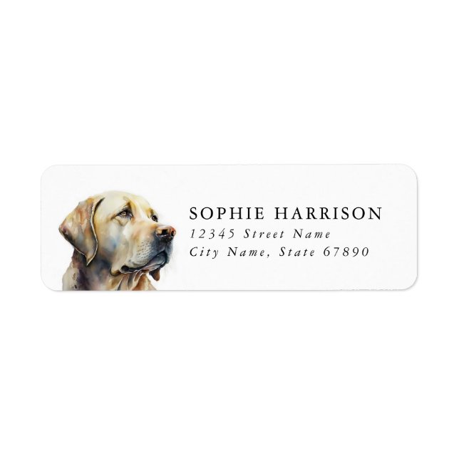 Yellow Lab Return Address Labels (Front)