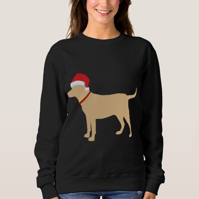 Yellow Lab Santa Hat Cute Labrador Christmas Sweatshirt (Front)