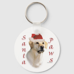 Yellow Lab Santa Paws Key Ring