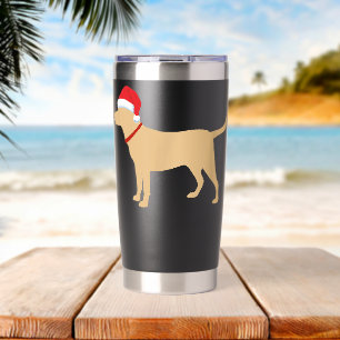 Yellow Lab Sweatshirt Santa Hat Cute Labrador Chri Insulated Tumbler