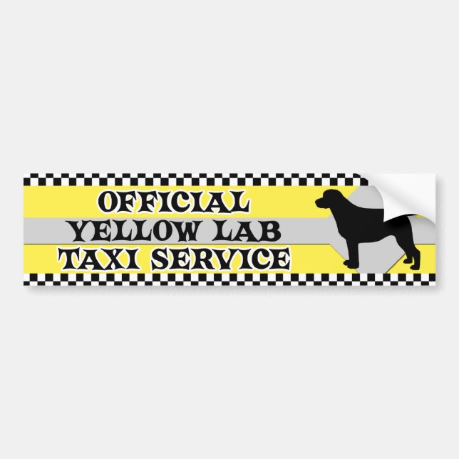 Yellow Lab Taxi Service Bumper Sticker (Front)