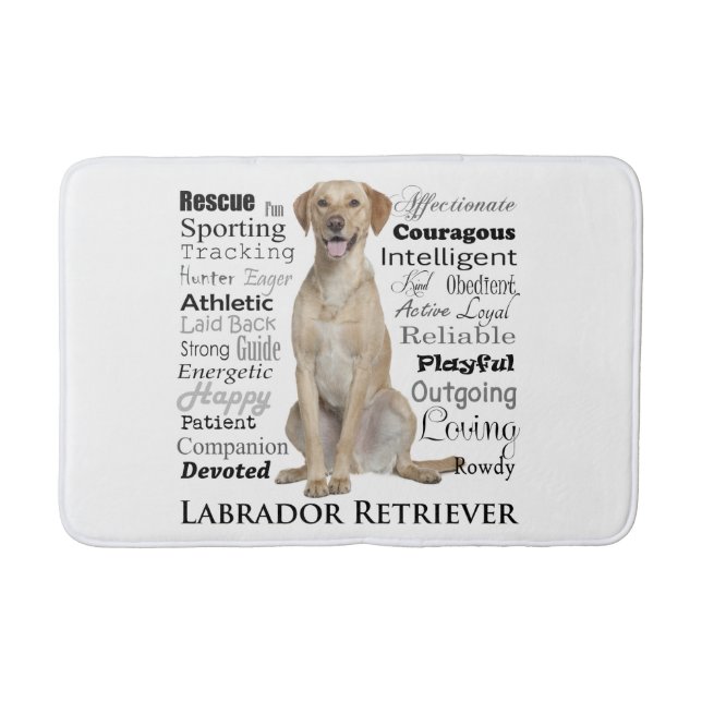 Yellow Lab Traits Bath Mat (Front)