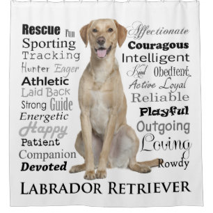 Yellow Lab Traits Shower Curtain