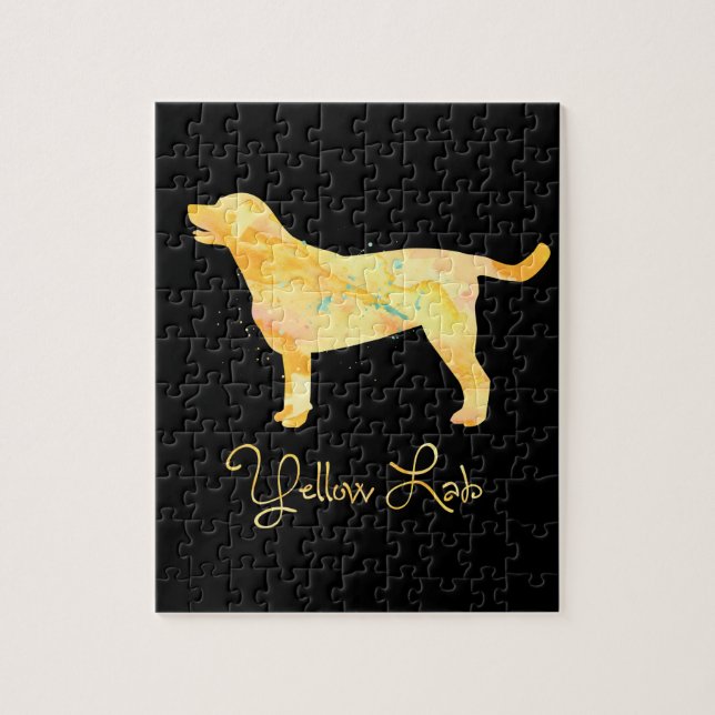 Yellow Lab Watercolor Design Jigsaw Puzzle (Vertical)
