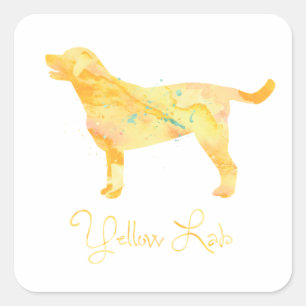 Yellow Lab Watercolor Design Square Sticker