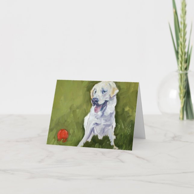 Yellow Lab with Red Ball Card (Front)