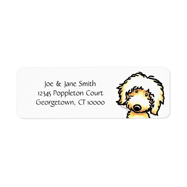 Yellow Labradoodle Art Return Address Label (Front)
