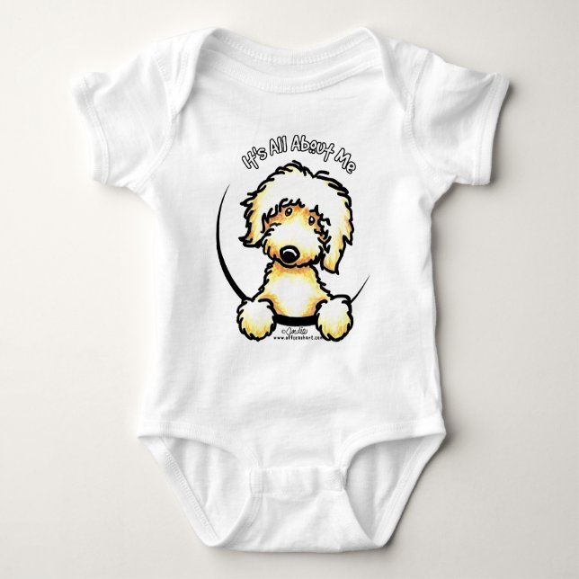 Yellow Labradoodle IAAM Baby Bodysuit (Front)