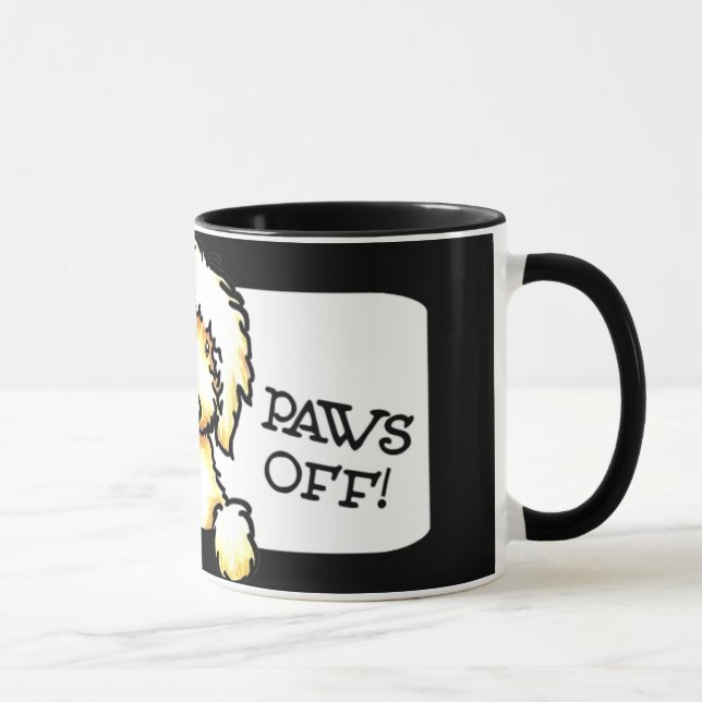 Yellow Labradoodle Paws Off Mug (Right)
