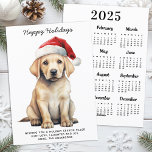 Yellow Labrador 2025 Calendar Dog Lover Christmas  Holiday Card<br><div class="desc">If you're a yellow labrador retriever lover, then this holiday season, you'll definitely want to take a look at our festive collection of holiday cards and gifts. Featuring an adorable yellow lab sporting a Santa hat, our cards are sure to put a smile on the face of anyone who receives...</div>