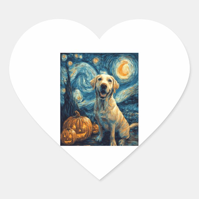 Yellow Labrador (2) Heart Sticker (Front)
