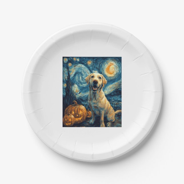 Yellow Labrador (2) Paper Plate (Front)
