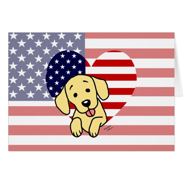 Yellow Labrador American Heart (Front Horizontal)