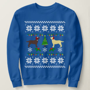 Yellow Labrador and Chocolate Labrador Christmas Sweatshirt