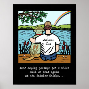 Yellow Labrador Angel and Dad 1 Poster
