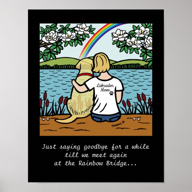 Yellow Labrador Angel and Mum Blonde S Poster (Front)