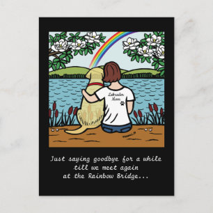 Yellow Labrador Angel and Mum Brown Postcard