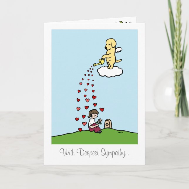 Yellow Labrador Angel with Love Card (Front)