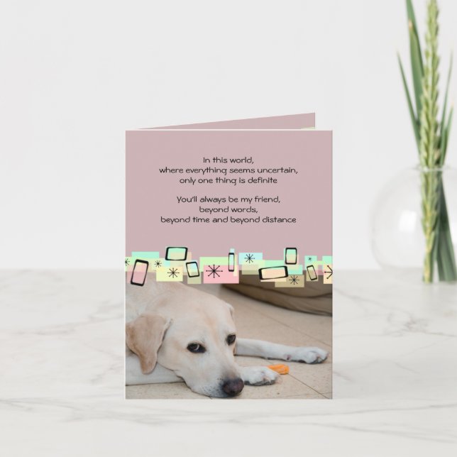 Yellow Labrador Birthday Greetings Card (Front)