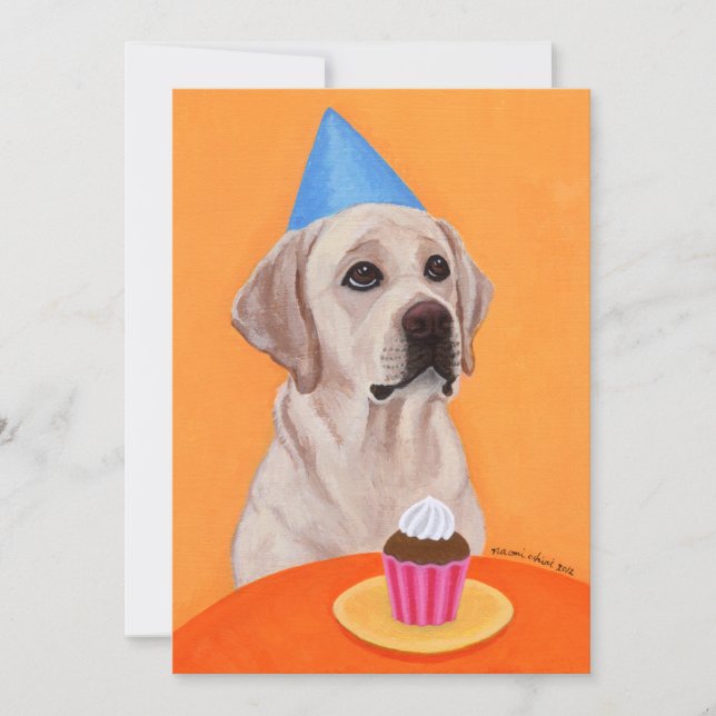 Yellow Labrador Birthday Party Invitations (Front)