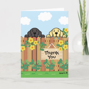Yellow Labrador Black Labrador Thank You Card