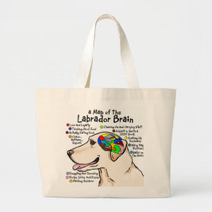 Yellow Labrador Brain Atlas Large Tote Bag