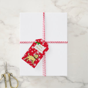 Yellow Labrador Christmas Antlers Gift Tags