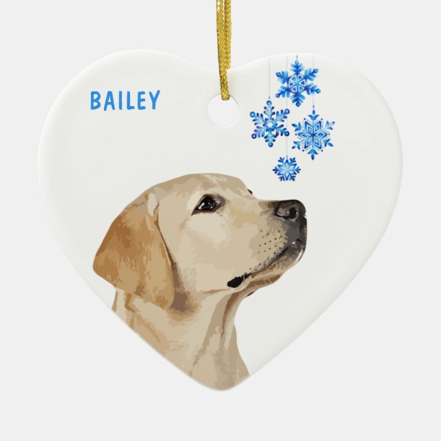 Yellow Labrador Christmas Ornament (Front)