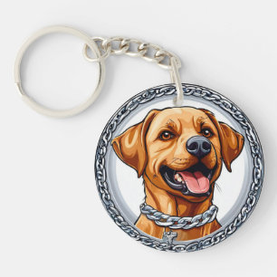Yellow Labrador Cute Portrait For Dog Lovers Gift Key Ring