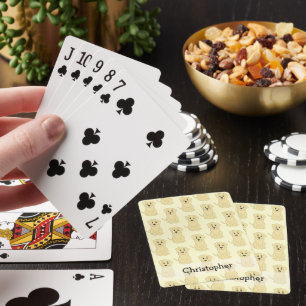 Yellow Labrador Dog Design Any Colour Background Playing Cards