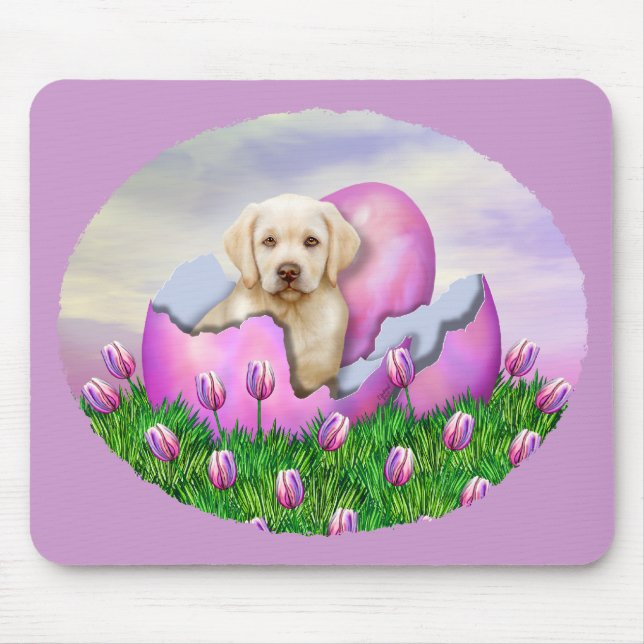 Yellow Labrador Easter Surprise Mouse Pad (Front)