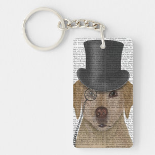 Yellow Labrador, Formal Hound and Hat Key Ring
