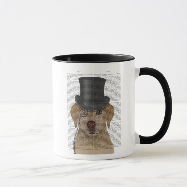Yellow Labrador, Formal Hound and Hat Mug (Right)
