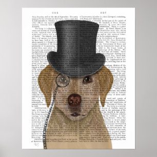Yellow Labrador, Formal Hound and Hat Poster