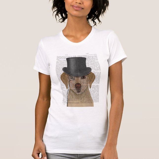 Yellow Labrador, Formal Hound and Hat T-Shirt (Front)