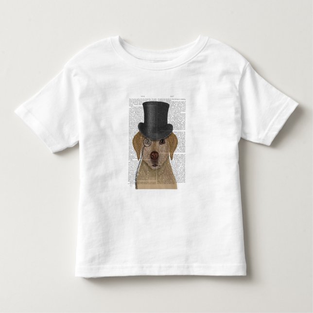 Yellow Labrador, Formal Hound and Hat Toddler T-Shirt (Front)