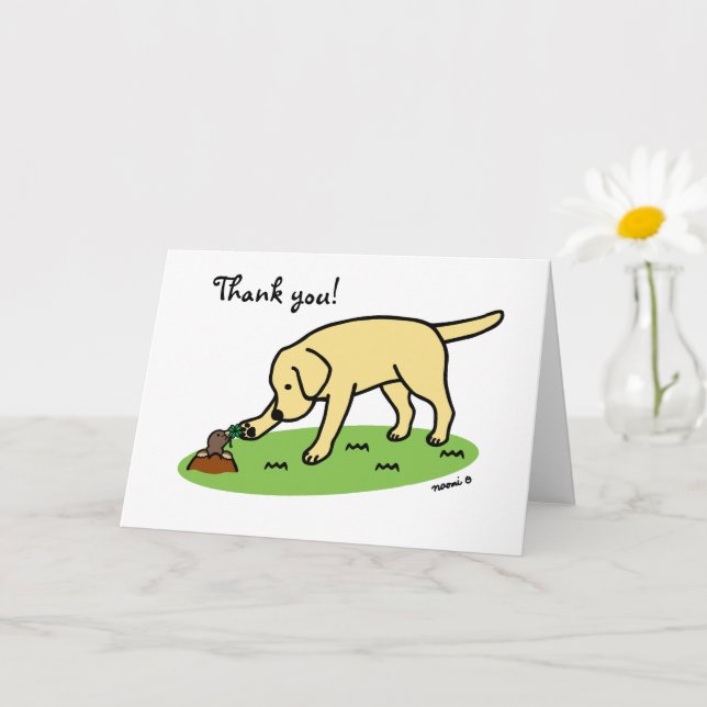 Yellow Labrador Friendly Thank You Card (Small Plant)