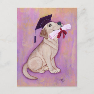 Yellow Labrador Graduation Announcement Postcard