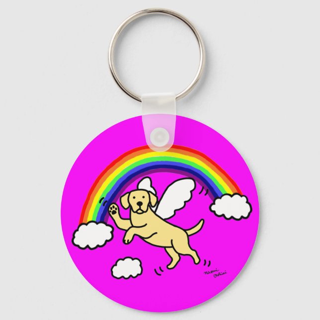 Yellow Labrador Guardian Angel (Rainbow Bridge) Key Ring (Front)