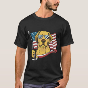 Yellow Labrador Labs Patriotic American Dog T-Shirt