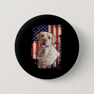 Yellow Labrador Labs Patriotic American Flag Dog 4 6 Cm Round Badge