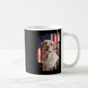 Yellow Labrador Labs Patriotic American Flag Dog 4 Coffee Mug