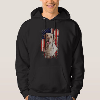 Yellow Labrador Labs Patriotic American Flag Dog 4 Hoodie